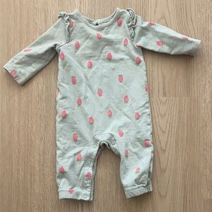 Carter's Gray and Pink Strawberry Footie